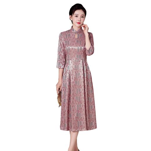 WD-WZ400秋天旗袍改良蕾丝连衣裙订婚婚宴礼服喜婆婆婚宴装 商品图4