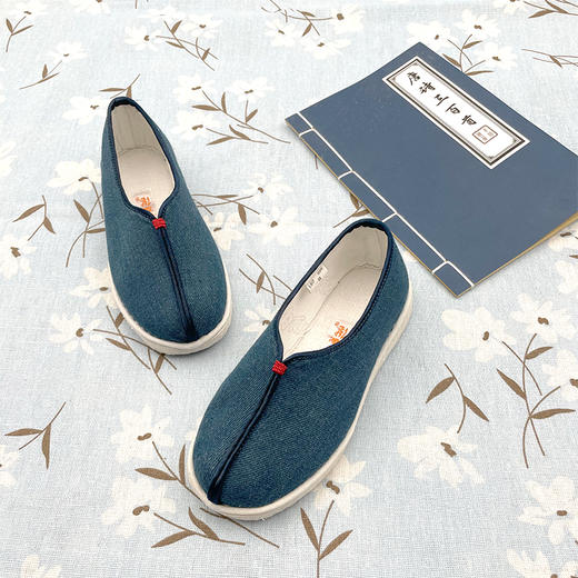 内联升童鞋手工单鞋千层底牛仔夹鞋5292C 商品图0