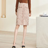 剩S/M/L/XL 米思阳2026春季新款时尚洋气焦糖色格子半身裙提花直筒半截裙2181 商品缩略图0