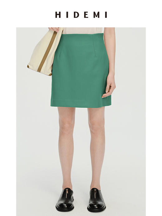 HIDEMI 到店必入A字型设计感简约户外显瘦修身气质半身短裙 黑色/卡其色/薰衣草紫/奶油白/马尔斯绿/摩卡棕 商品图4