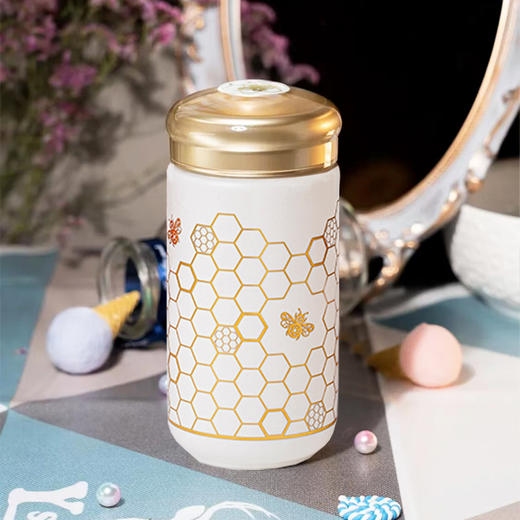 乾唐轩丰收单层大容量高颜值便携带盖陶瓷水杯活瓷杯 商品图2