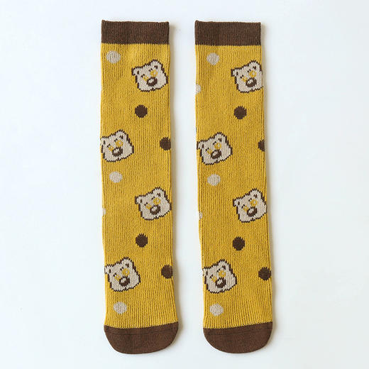 【3双装 缤纷花色 萌趣搭配】2022秋冬新款宝宝过膝长筒无骨袜婴幼儿童潮袜双针两路三色男女袜 商品图8