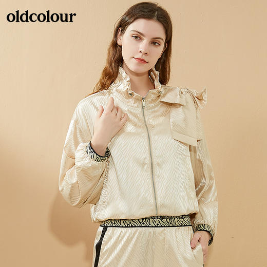 oldcolour2021秋季商场同款休闲长袖短外套棒球衫女N31041143 商品图0