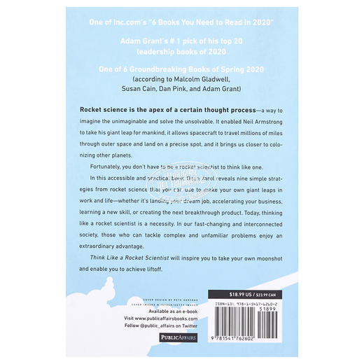 预售 【中商原版】像火箭科学家一样思考 Think Like a Rocket Scientist 英文原版 奥赞 瓦罗尔 Ozan Varol 豆瓣高分 商品图1