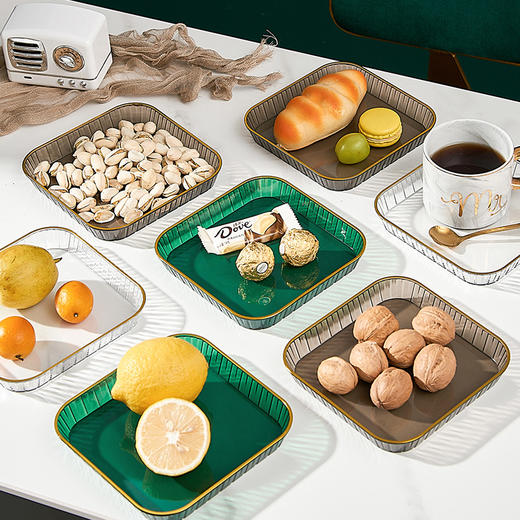 创意轻奢吐骨碟透明小餐盘零食果蔬收纳盘 商品图0