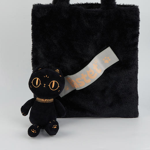 大英博物馆安德森猫和她的朋友们公仔猫魔术贴秋冬毛绒单肩包 商品图2