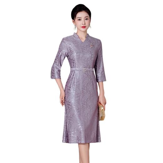 WD-WZ385高端大气喜婆婆旗袍大码鱼尾裙气质礼服高贵结婚订婚秋装 商品图4