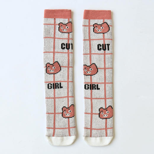 【3双装 缤纷花色 萌趣搭配】2022秋冬新款宝宝过膝长筒无骨袜婴幼儿童潮袜双针两路三色男女袜 商品图6