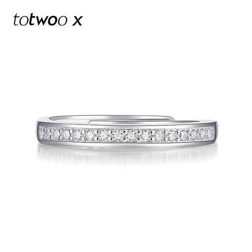 totwoo x 共度余生情侣对戒925纯银莫桑石戒指结婚求婚开口戒可调节 商品图7