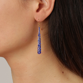 北京仓｜Dyrberg Kern-Blaze-蓝紫色 长耳环［丹麦设计师］