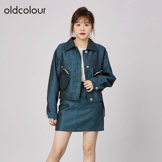oldcolour2021秋季商场同款甜酷气质设计感小个子短外套N31041148 商品图1