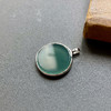高冰种蓝水翡翠平安无事牌圆牌18k白金镶嵌 商品缩略图2
