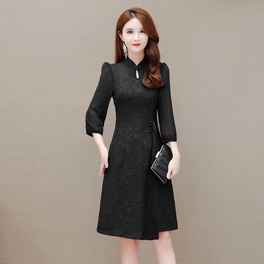 YWE PB202洋气时尚贵夫人七分袖改良版旗袍裙 商品图1