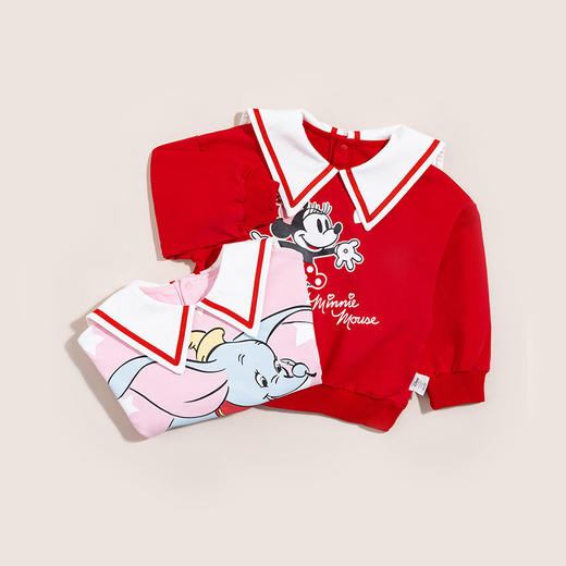 迪士尼童装 女童卫衣春装新款中小童儿童上衣时尚翻领假两件 商品图4
