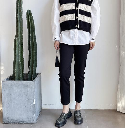 净版纯色松紧腰休闲裤 商品图2