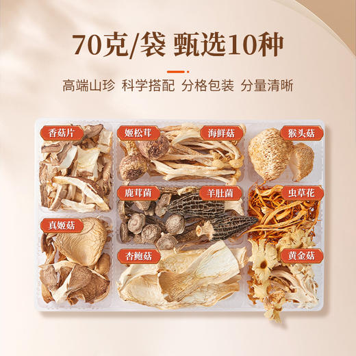 【煲汤食材】圣耳 拾全食美菌汤包 70g*5袋 炖汤滋补食材送礼年货礼盒古田干货10种菌菇 商品图4