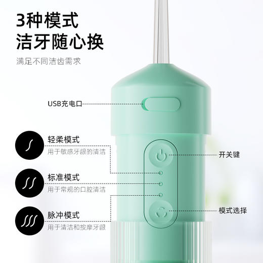 标配4种专业喷嘴~康佳伸缩式电动冲牙器 USB充电IPX6防水 冲洗无忧 商品图1