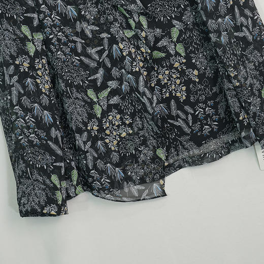 VIVIAN LIU Y2243002秋女装新款雪纺印花立领优雅宽松长袖套头衫 商品图3