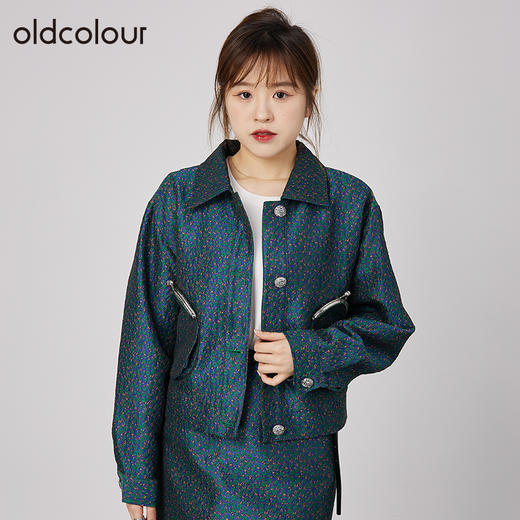 oldcolour2021秋季商场同款甜酷气质设计感小个子短外套N31041148 商品图2