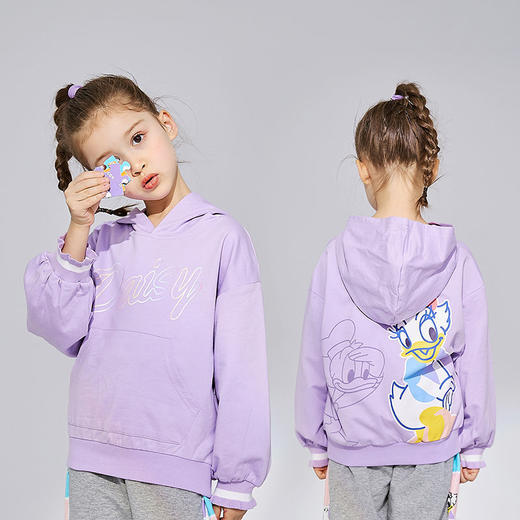 迪士尼童装春秋新款女童套头卫衣儿童洋气上衣宝宝时髦衣服221S1687 商品图3
