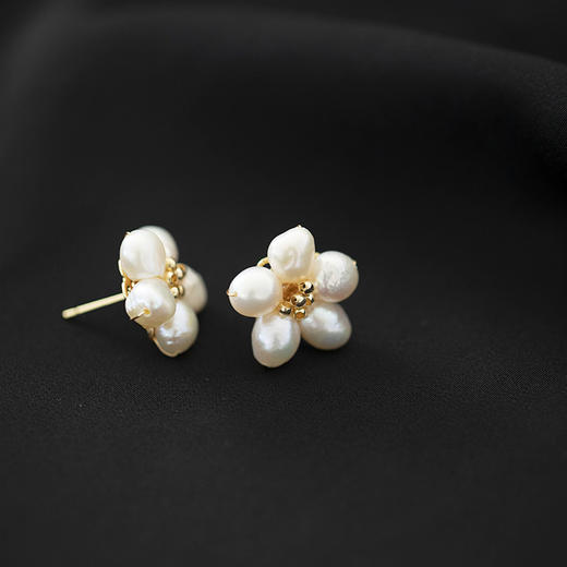 【限时折扣】天然珍珠耳饰 小蝴蝶结/8颗半圆/花朵/水钻流苏/绕线款（真珍珠 铜包金） 商品图1