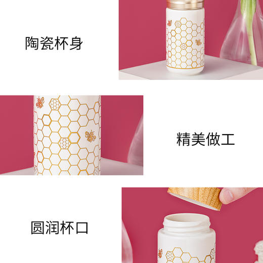 乾唐轩丰收单层大容量高颜值便携带盖陶瓷水杯活瓷杯 商品图4