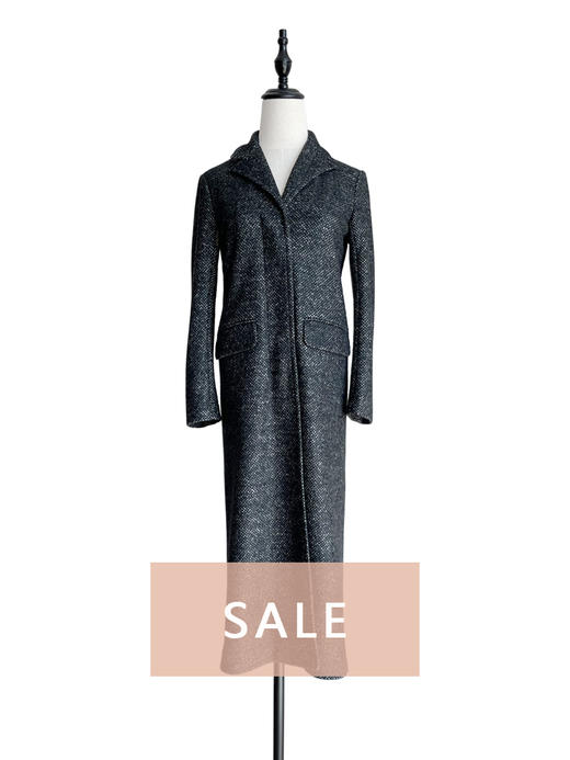 TYNVIE 复古小翻领修身长大衣 商品图1