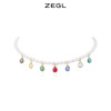 ZEGL淡水珍珠七彩项链女夏轻奢小众彩色巴洛克复古小米珠锁骨颈链 商品缩略图0