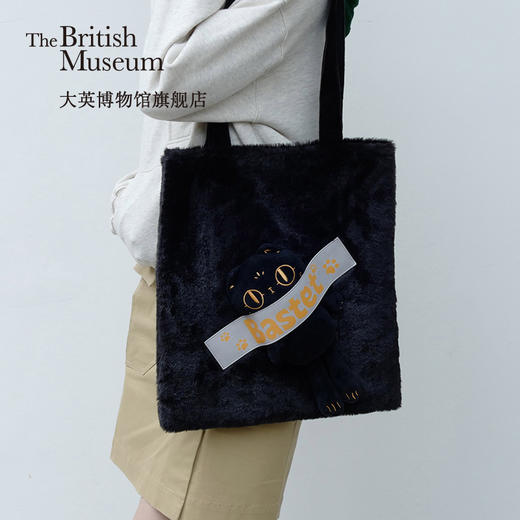 大英博物馆安德森猫和她的朋友们公仔猫魔术贴秋冬毛绒单肩包 商品图0