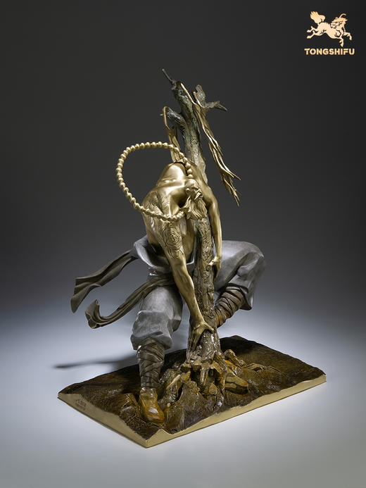 铜师傅 全铜摆件《花和尚鲁智深》客厅桌面电视柜装饰铜工艺品 商品图3