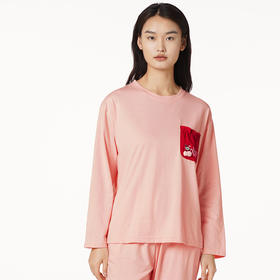 都市丽人好睡好眠女士特价棉质套装26支CVC单面薄家居服长袖睡衣LH22J0