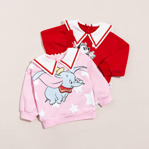 迪士尼童装 女童卫衣春装新款中小童儿童上衣时尚翻领假两件 商品图3