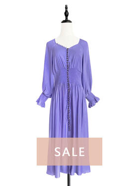 TYNVIE 复古宫廷款长袖连衣裙-薰衣草紫
