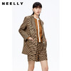 NEELLY纳俪商场同款复古格纹西装外套女撞色袖设计感毛呢上衣时尚N22092W01155 商品缩略图3