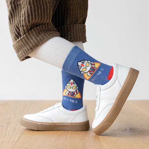 【5双装 柔软舒适 棉质亲肤】男童袜子卡通儿童袜子新款秋冬中筒袜英雄总动员男孩短袜中大童秋季棉袜 商品图4