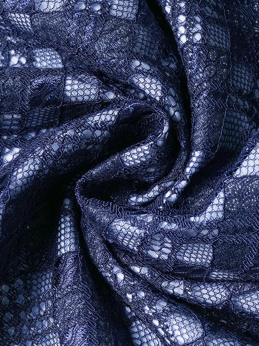 剩S 米思阳2026春季新款时尚优雅洋气织带蕾丝连衣裙长袖直筒裙子3208 商品图3