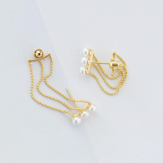 【限时折扣】天然珍珠耳饰 小蝴蝶结/8颗半圆/花朵/水钻流苏/绕线款（真珍珠 铜包金） 商品图4