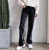 2022年秋季宽松显瘦显长腿垂坠感长裤四面弹高腰阔腿黑色牛仔裤女 商品缩略图4