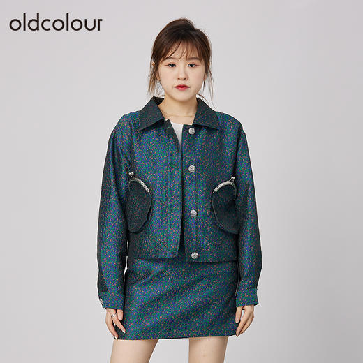 oldcolour2021秋季商场同款甜酷气质设计感小个子短外套N31041148 商品图0