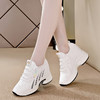 内增高老爹鞋女飞织透气秋季坡跟系带休闲鞋厚底运动鞋旅游鞋板鞋 ZY001 商品缩略图0