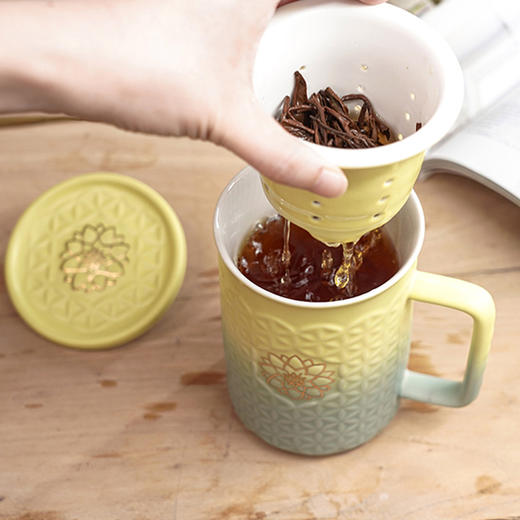 乾唐轩活瓷生命之花三件杯无光黑460ML 商品图4