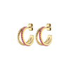 北京仓｜Dyrberg Kern-Twinnie-粉色 双环 耳环［丹麦设计师］ 商品缩略图1