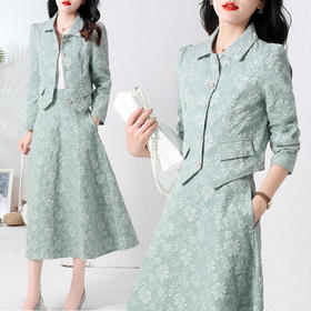 时尚套装，秋季新款女装气质优雅提花两件套HR-LNS9586