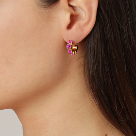 北京仓｜Dyrberg Kern-Jenna-粉色 环状 耳环［丹麦设计师］