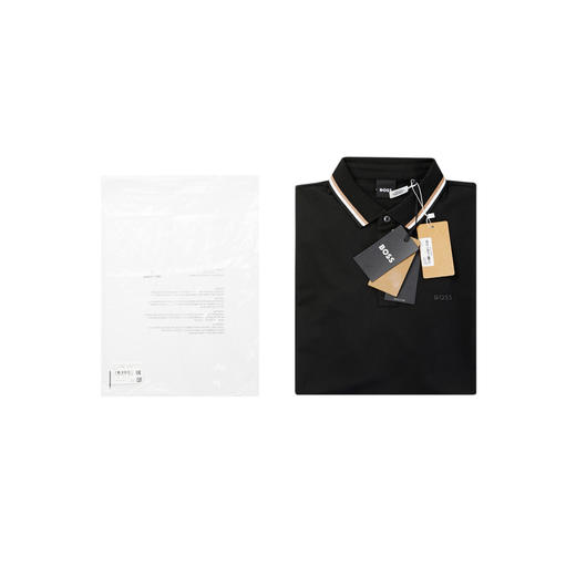 HUGO BOSS 雨果博斯 2023春夏新品 男士LOGO徽标短袖POLO衫 黑色 商品图2