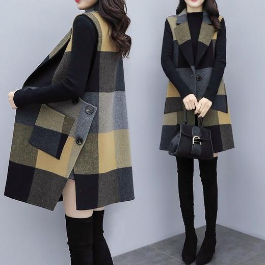 TZW-新款女装韩版中长款马夹时尚修身显瘦气质外套毛呢马甲女 商品图1