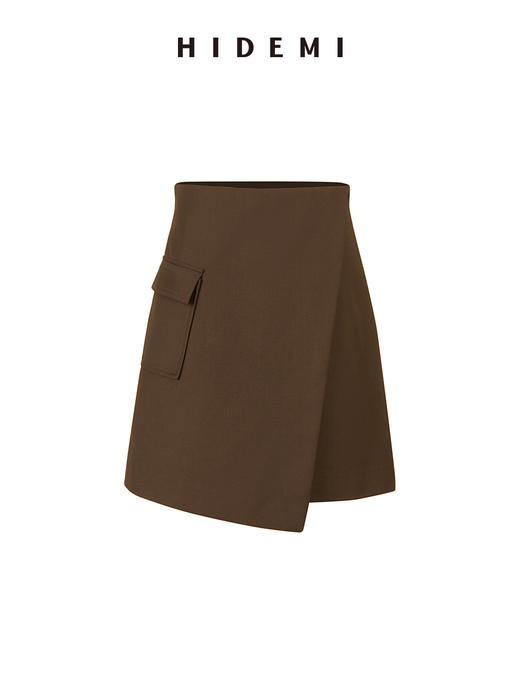 HIDEMI极简⼝袋休闲感不对称显瘦半身裙短裙 商品图14