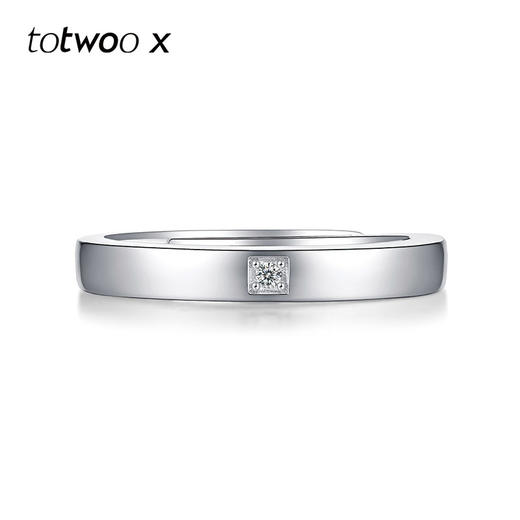 totwoo x 共度余生情侣对戒925纯银莫桑石戒指结婚求婚开口戒可调节 商品图6