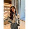 ins潮早春秋季小个子短款牛仔拼接显瘦外套2022年新款牛仔外套女 商品缩略图2