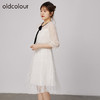 oldcolour2021秋季商场同款温柔花边法式镂空连衣裙N31102130 商品缩略图3